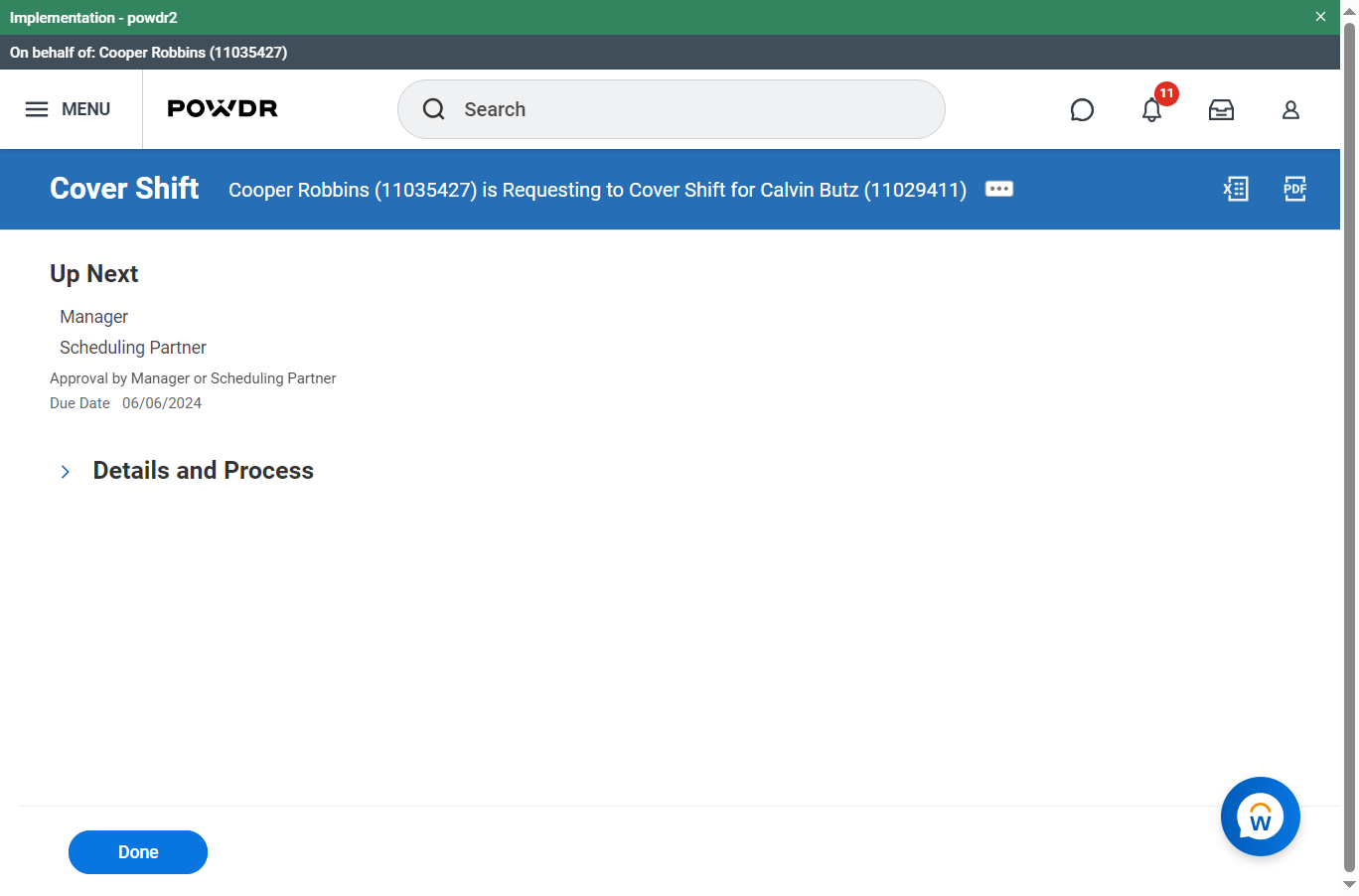 Click on Details and Process