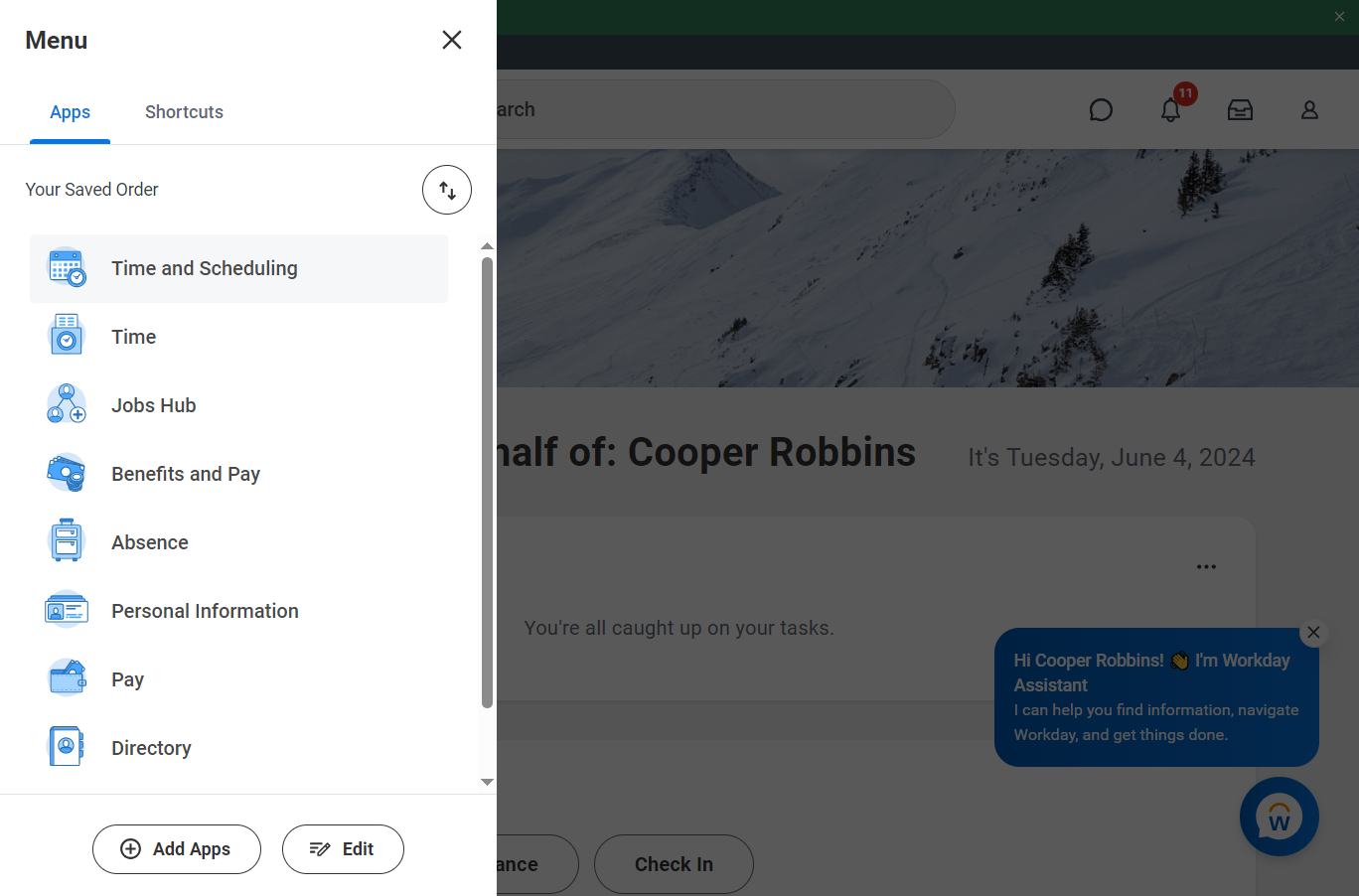 Click on Time and Scheduling