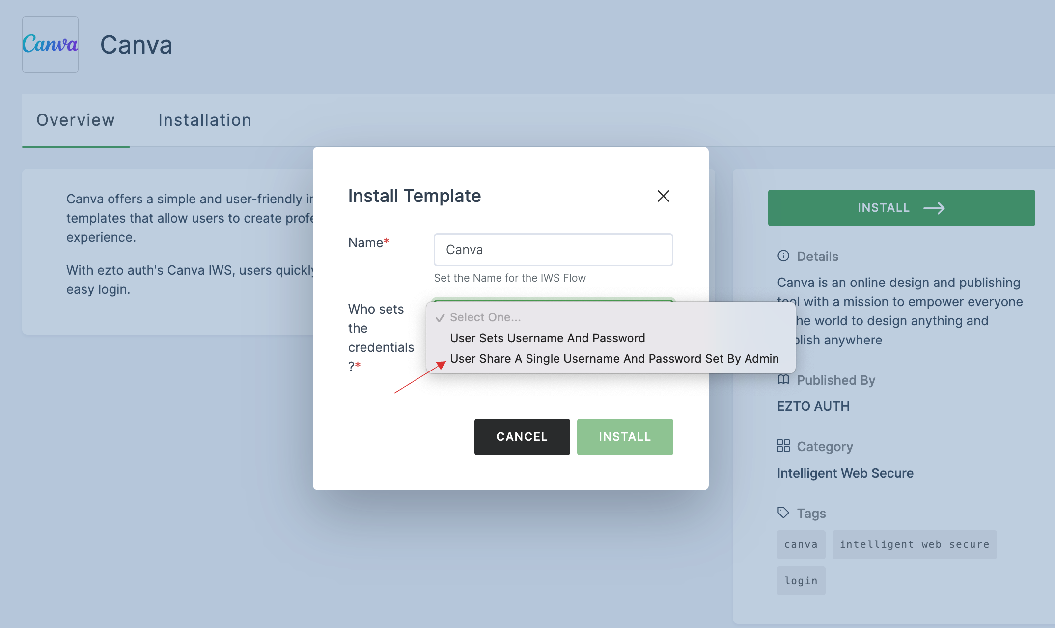 User Share A Single Username And Password Set By Admin