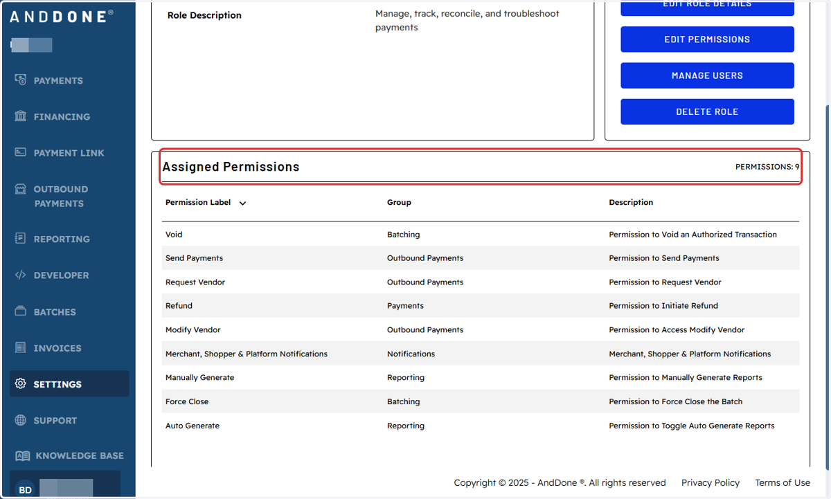 Review Assigned Permissions…