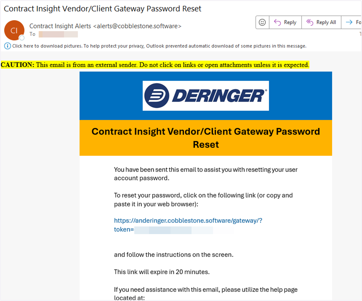 Password Reset E-mail