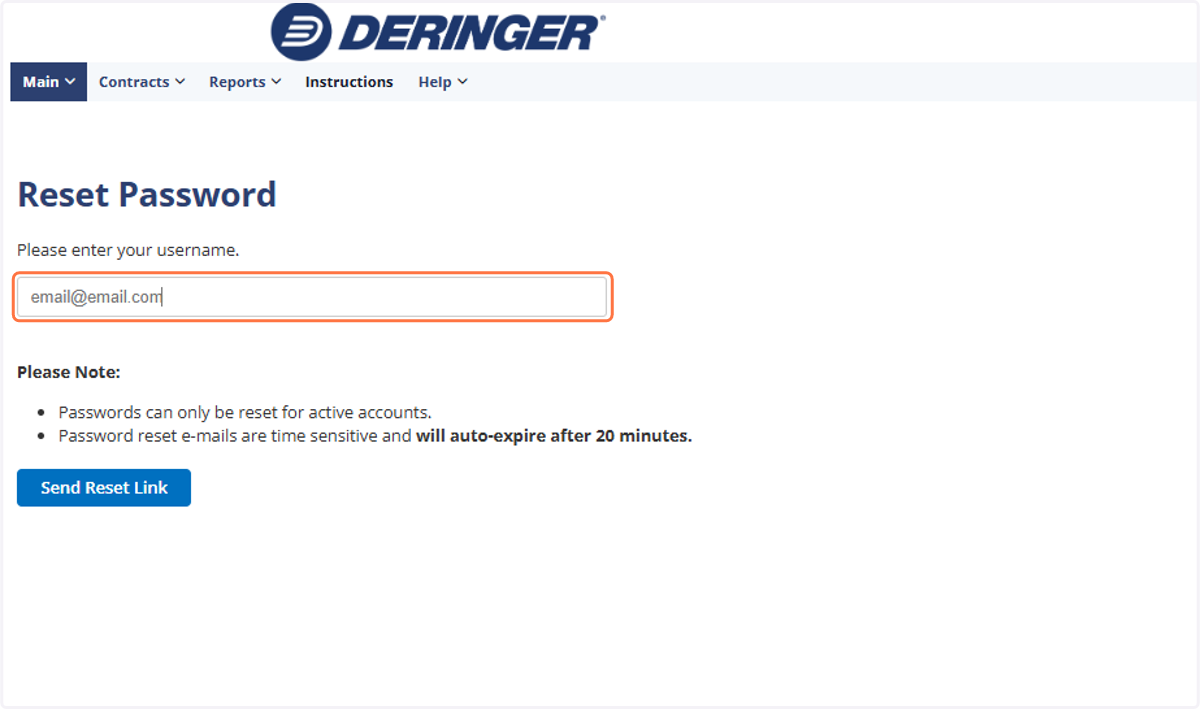 Type your e-mail address in the username field.