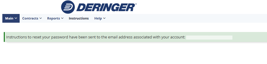 A message will appear on the screen that an email has been sent with Password reset instructions.