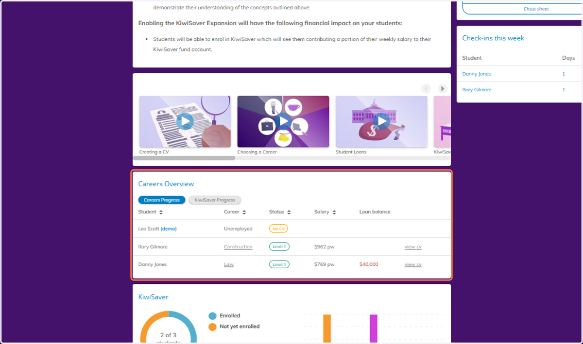 Click on Careers Overview…