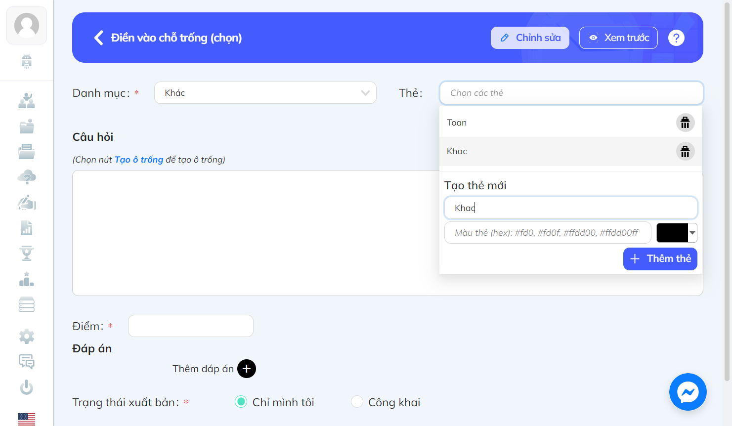 Nhấn chọn "Thêm thẻ" khi đã hoàn tất