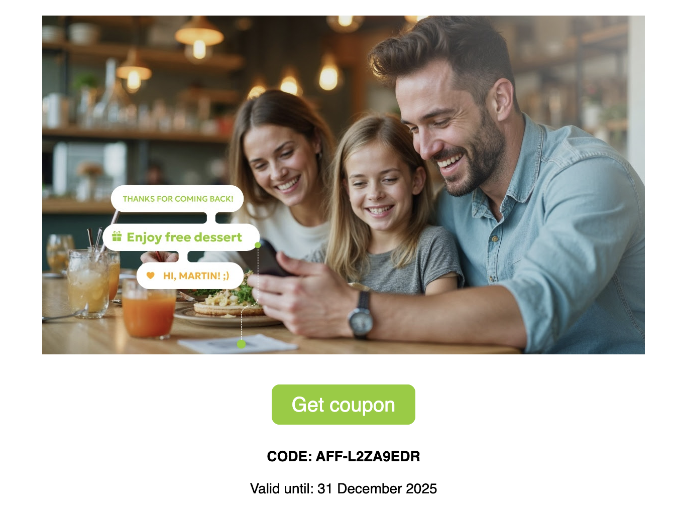 Coupon Preview in Customer's Inbox