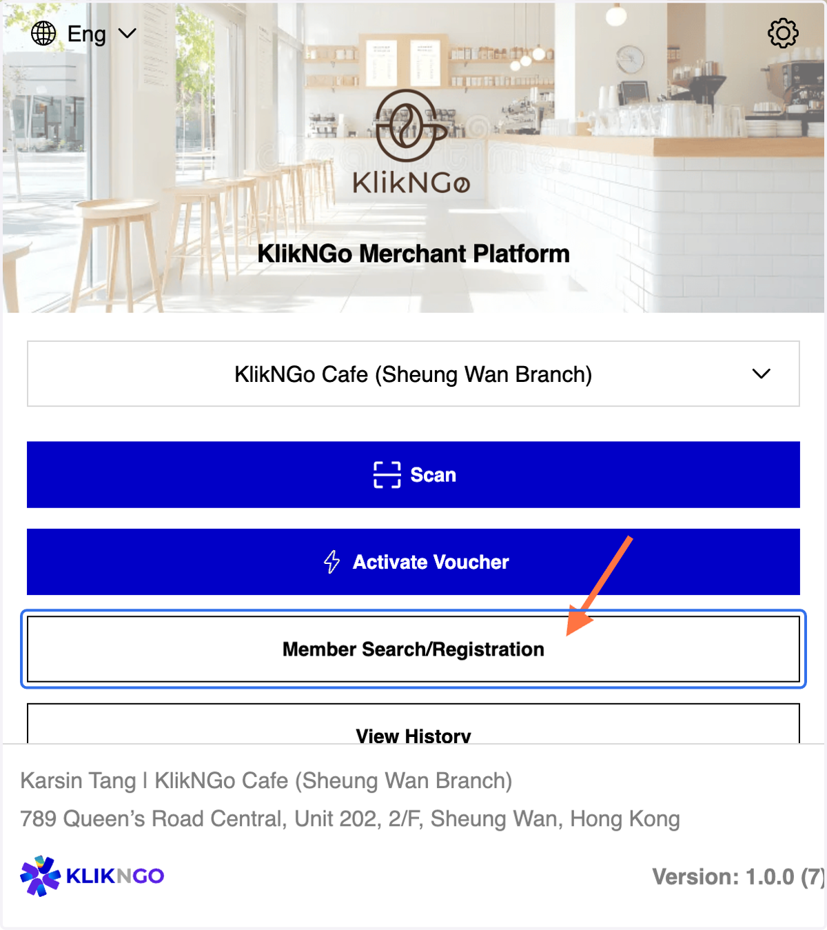 Click on Member Search/Registration