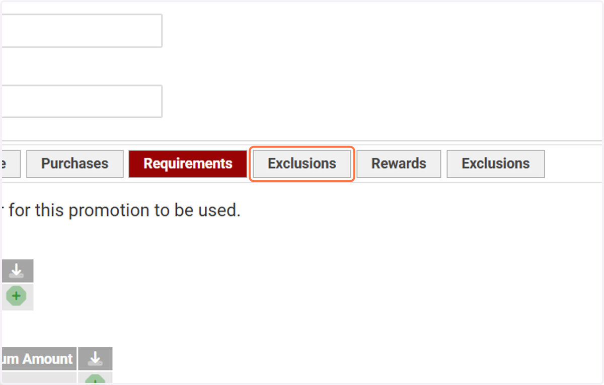 Exclusions - Requirements