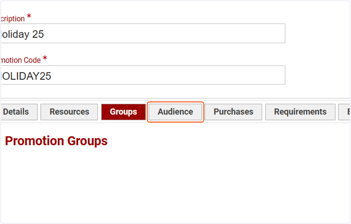 Click on Audience
