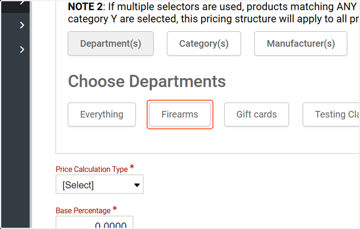 Click on your desired department