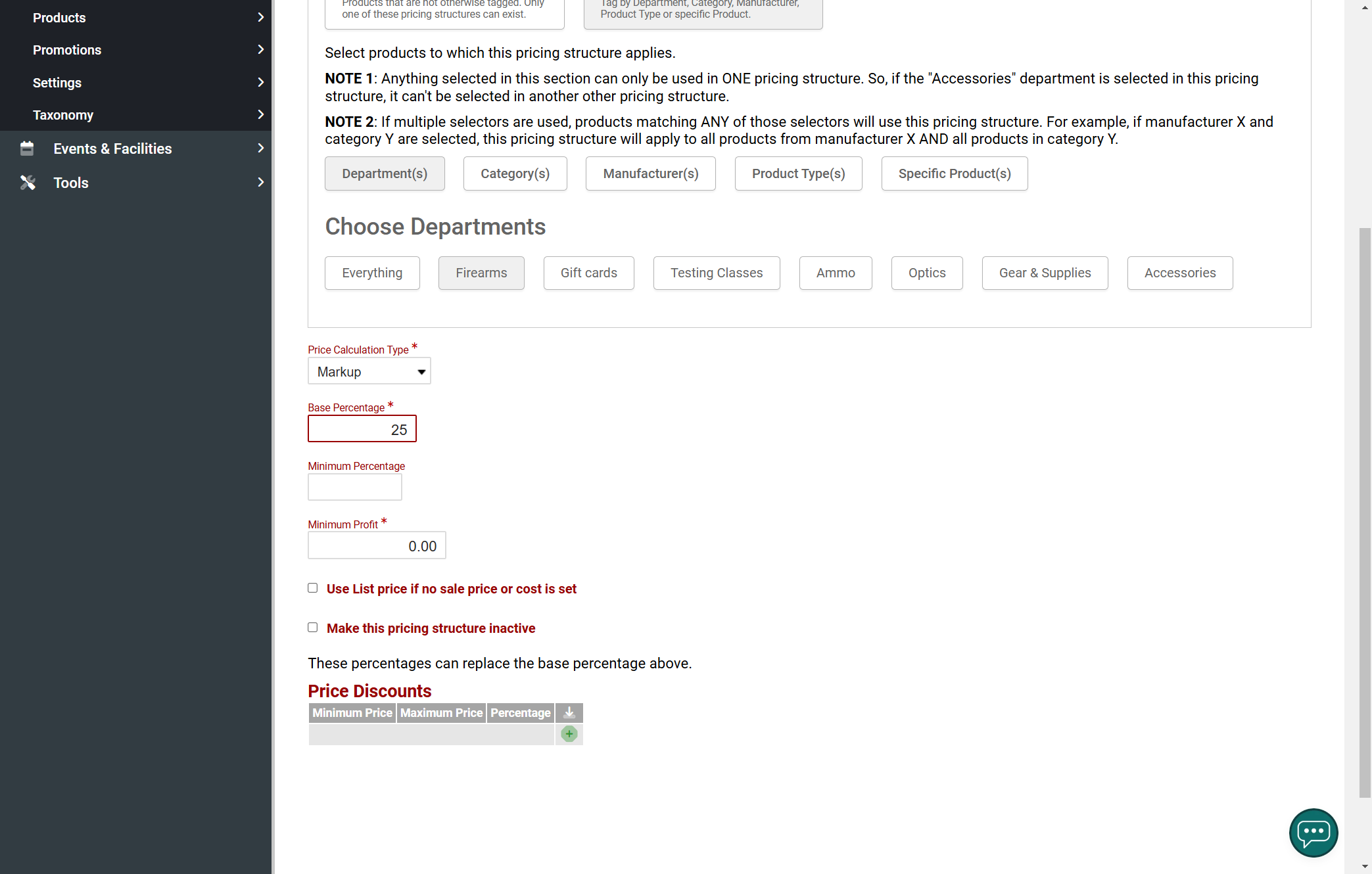 Type in your markup percentage