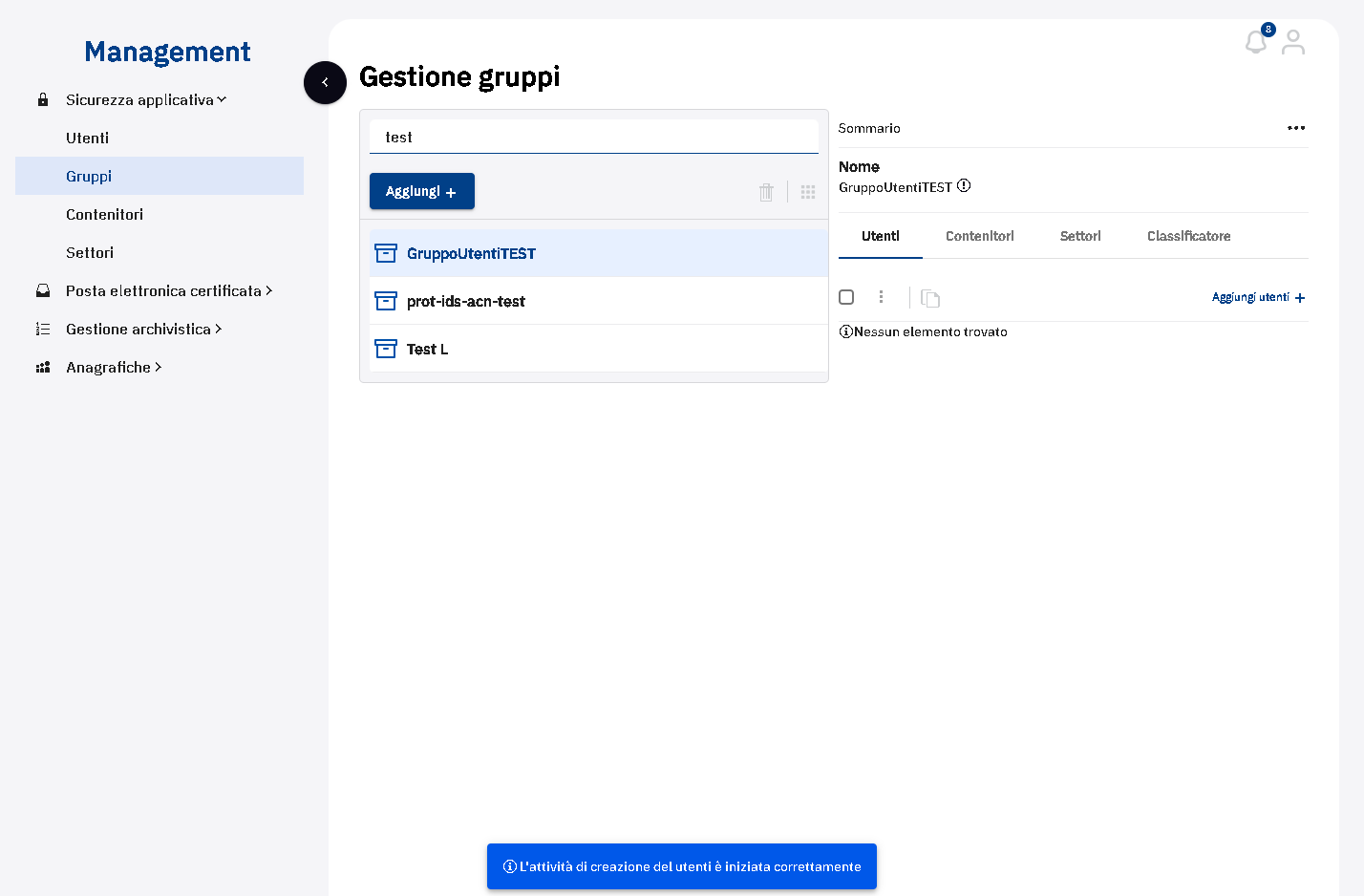 Verificare il corretto avviamento dell'attività richiesta