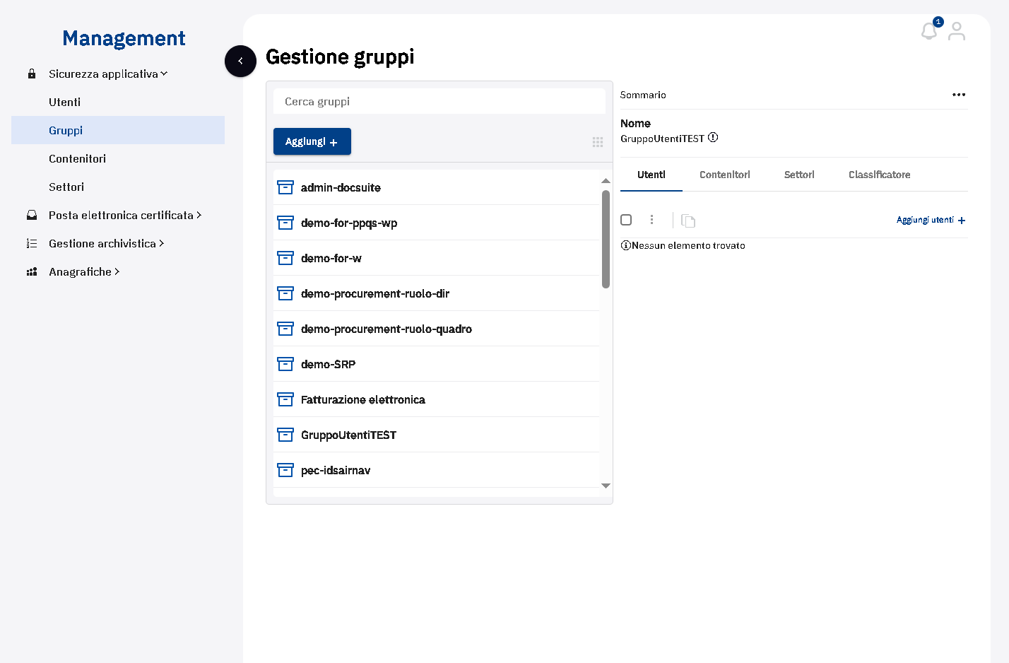 Visualizzare il Sommario del gruppo