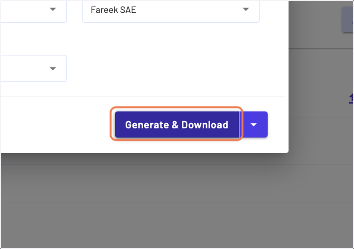 Then click on "Generate & Download"