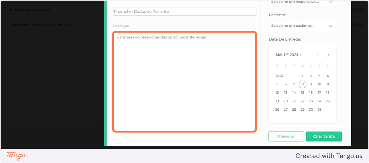 Preencha a descrição da tarefa