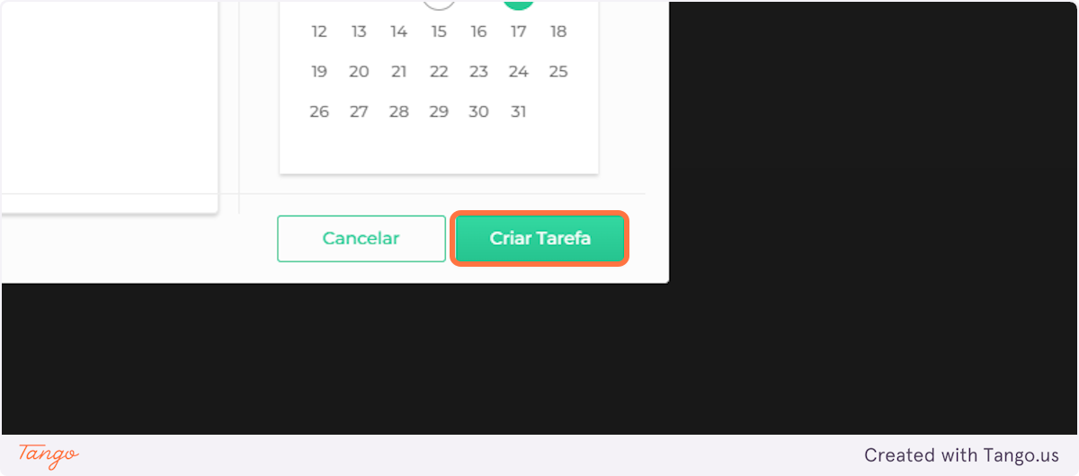 Clique em "Criar Tarefa"