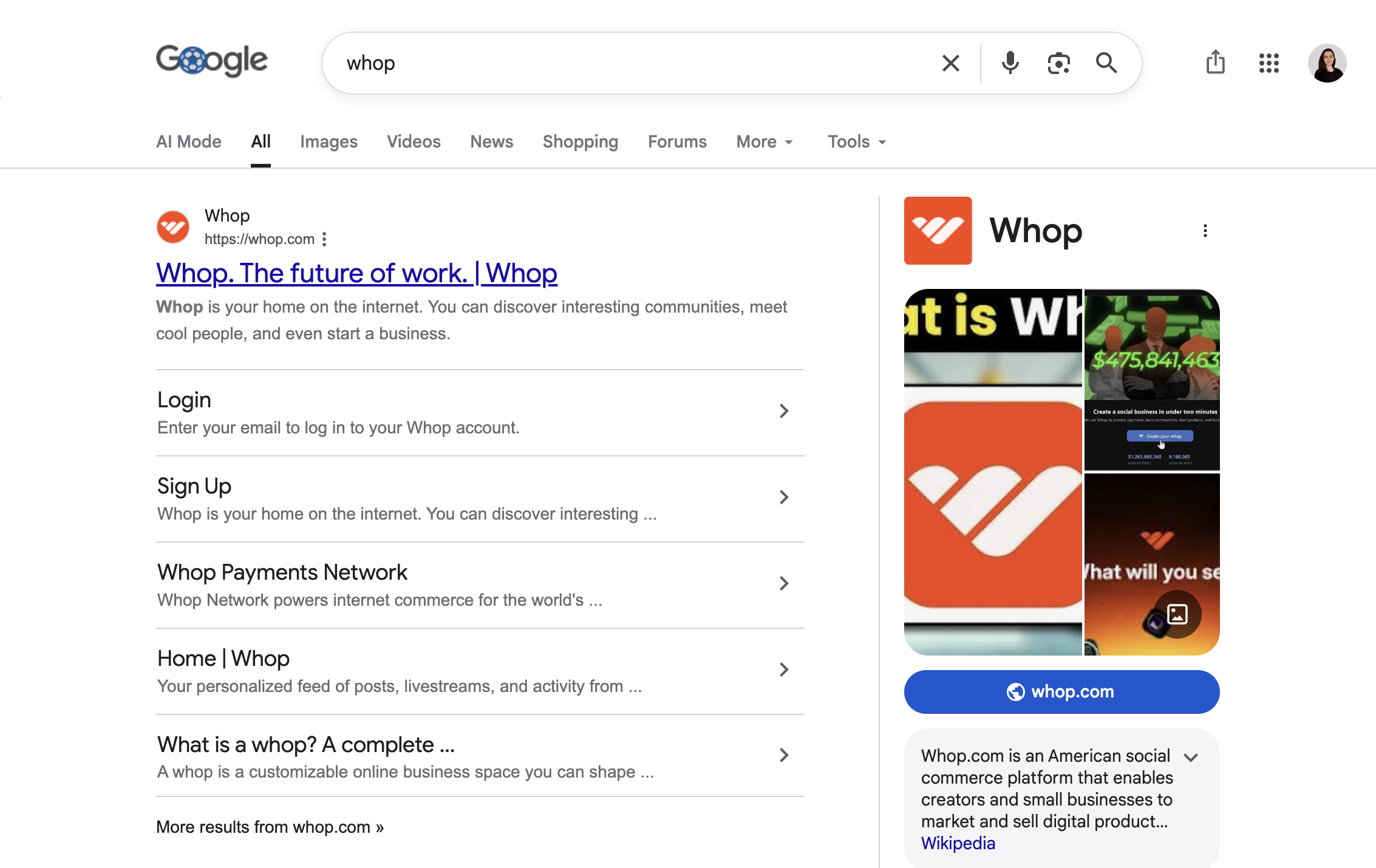 Click on Whop. The future of work. | Whop…