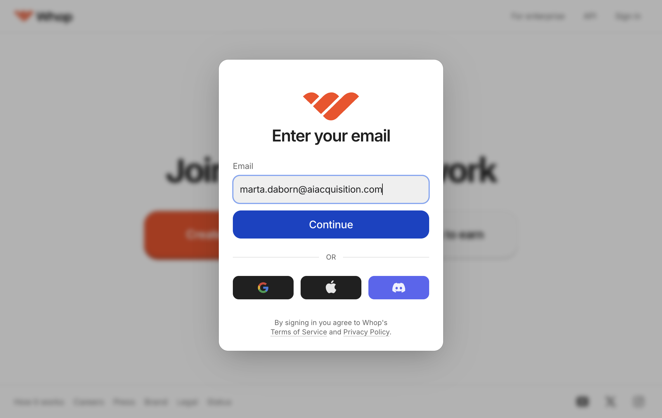 Type Email