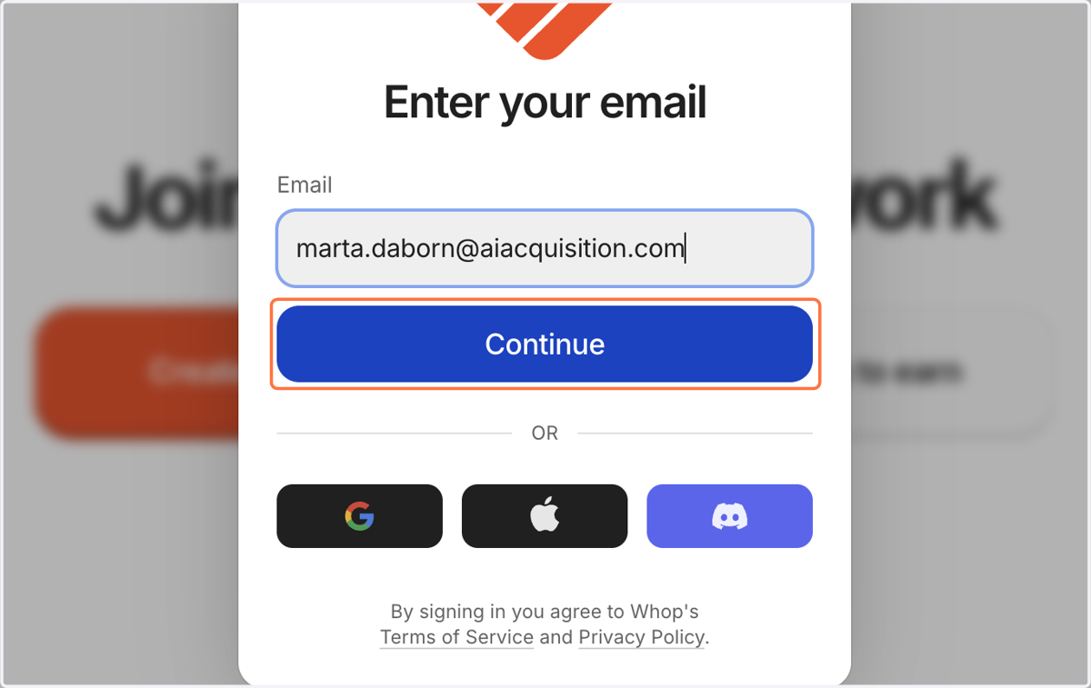 Click on Continue