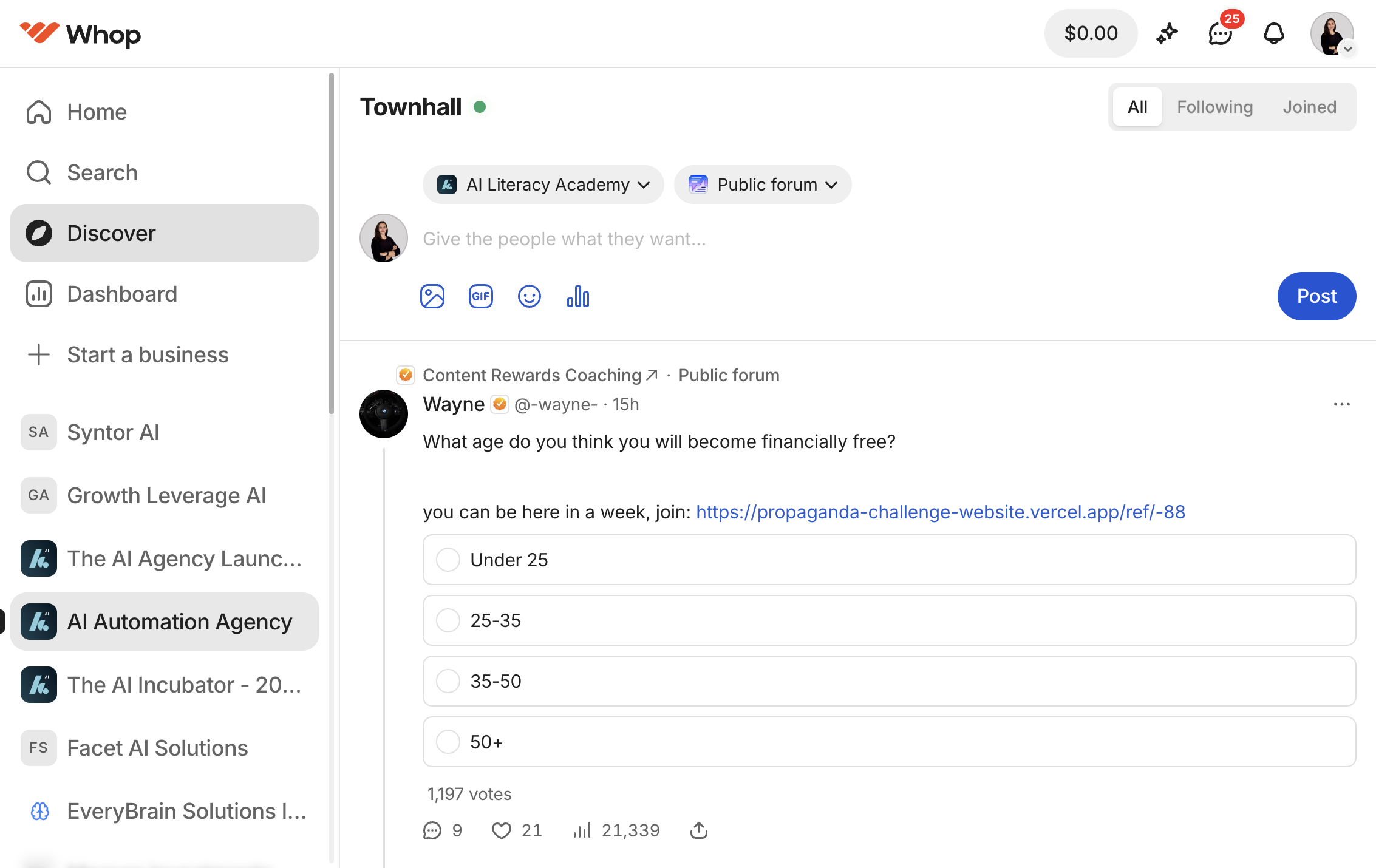 Click on Your Business from the left bar