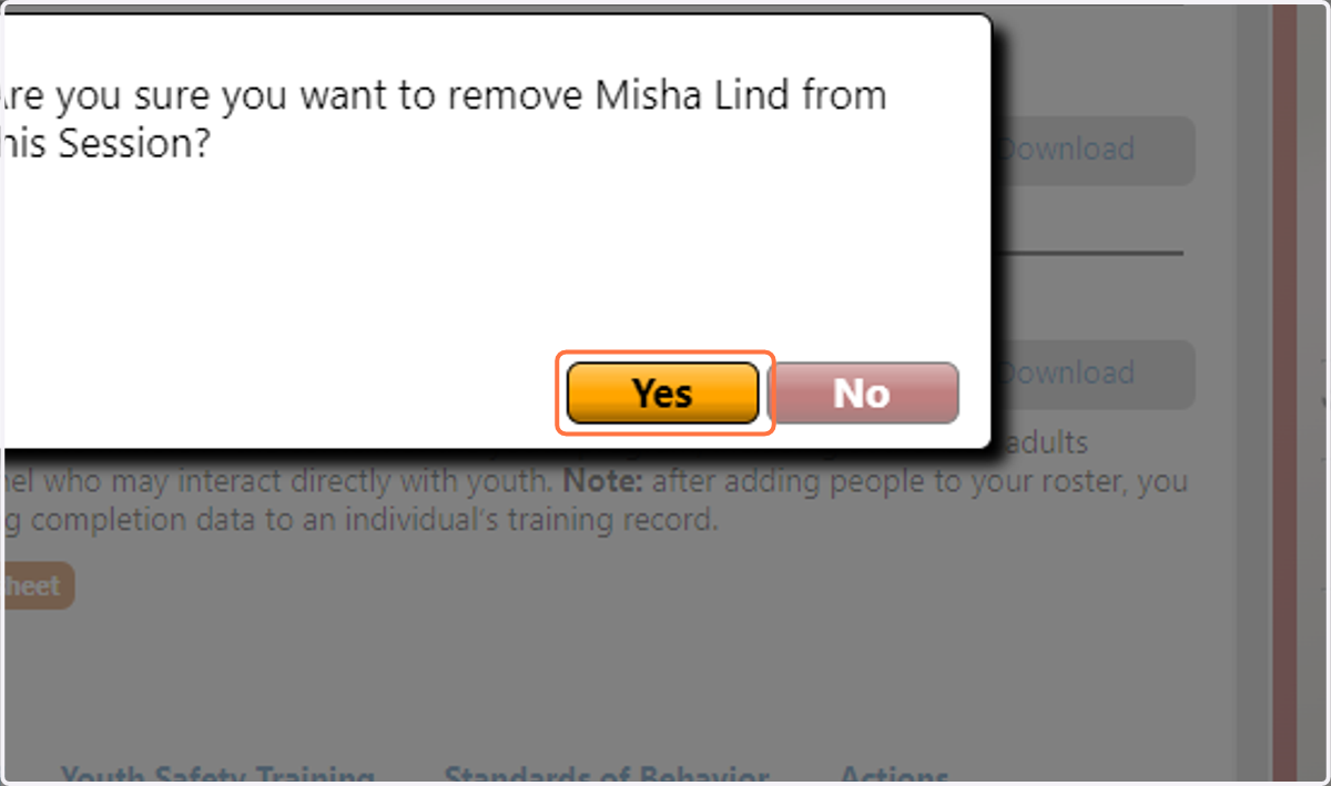 Click on Yes