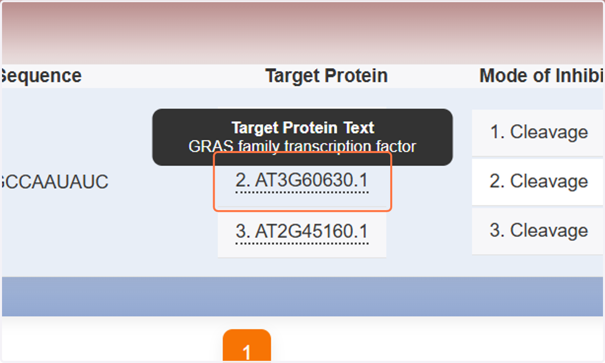 The corresponding Target Protein will be shown here. If you click on the name of the Target Protein, its details will be provided as Target Protein Text.