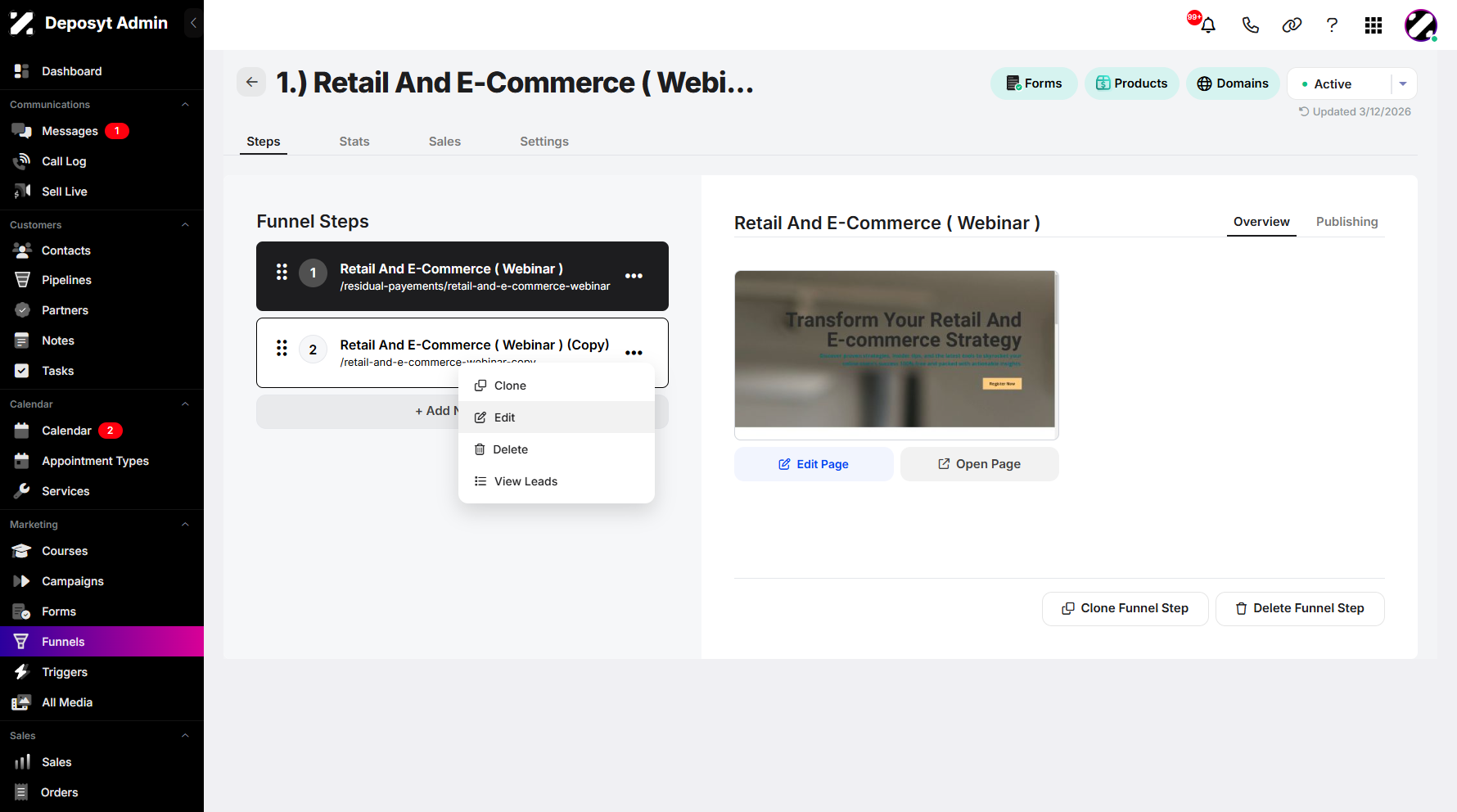 Step 6: From the pop-up menu, click Edit to proceed.