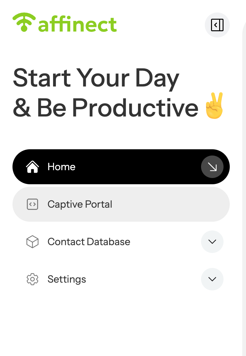 Click on Captive Portal on the left-hand side of the dashboard.