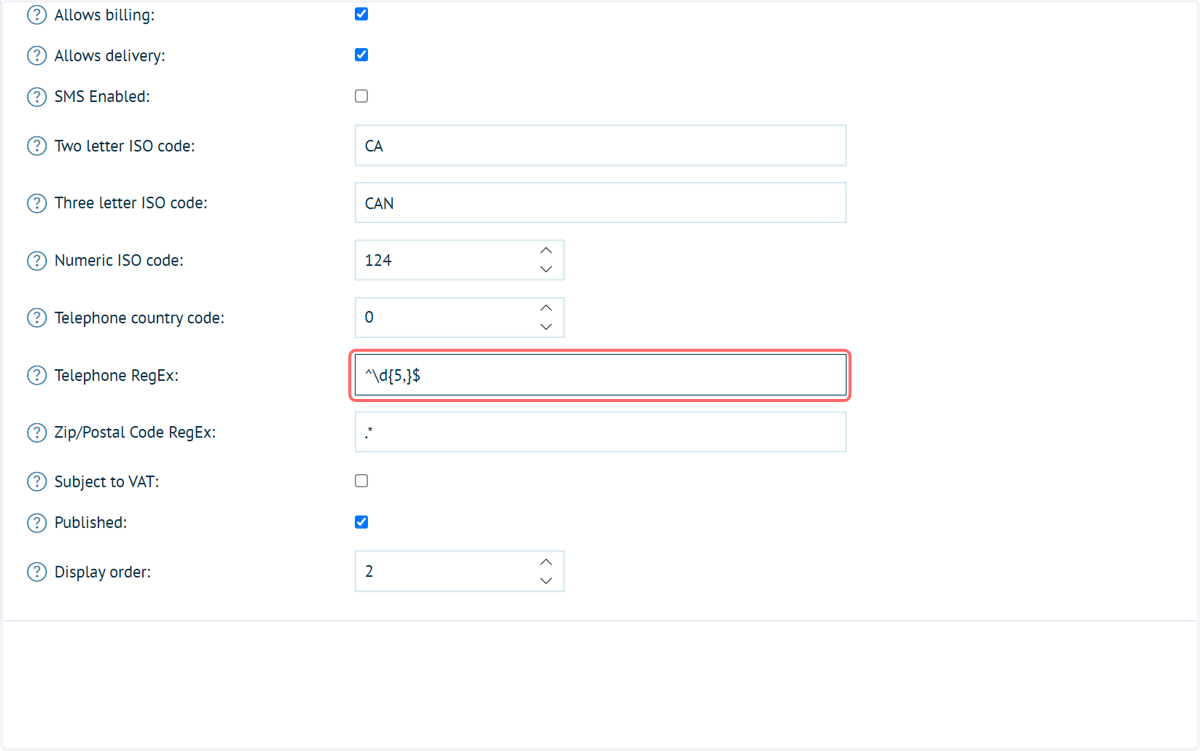 Click on Telephone RegEx