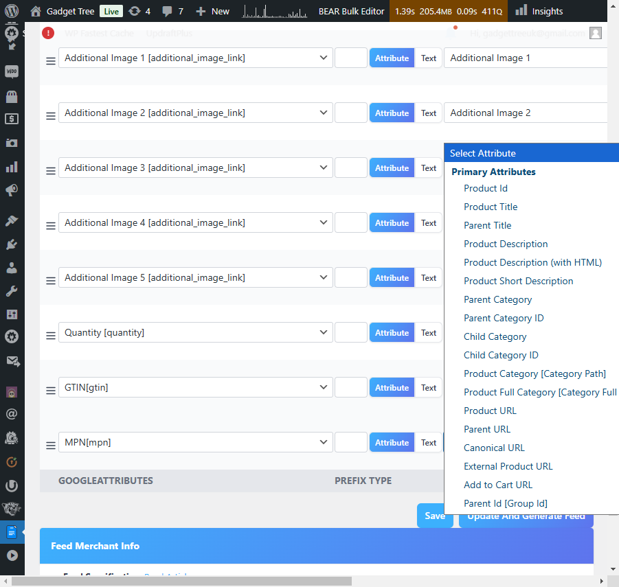 Select MPN[mpn] from the drop down list on the left