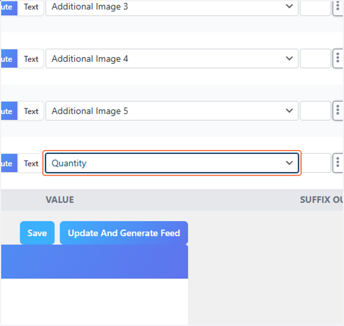 On the right, Select the field in your store that has the quantity of the product available
