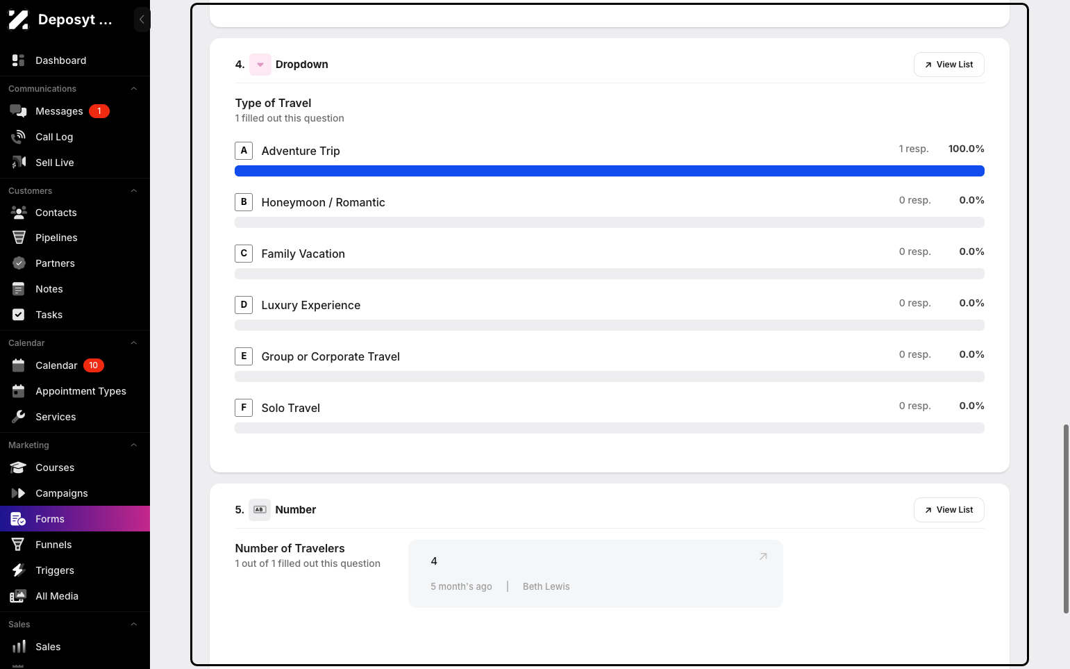 Step 13: Finally, it shows the questions with numeric answers.