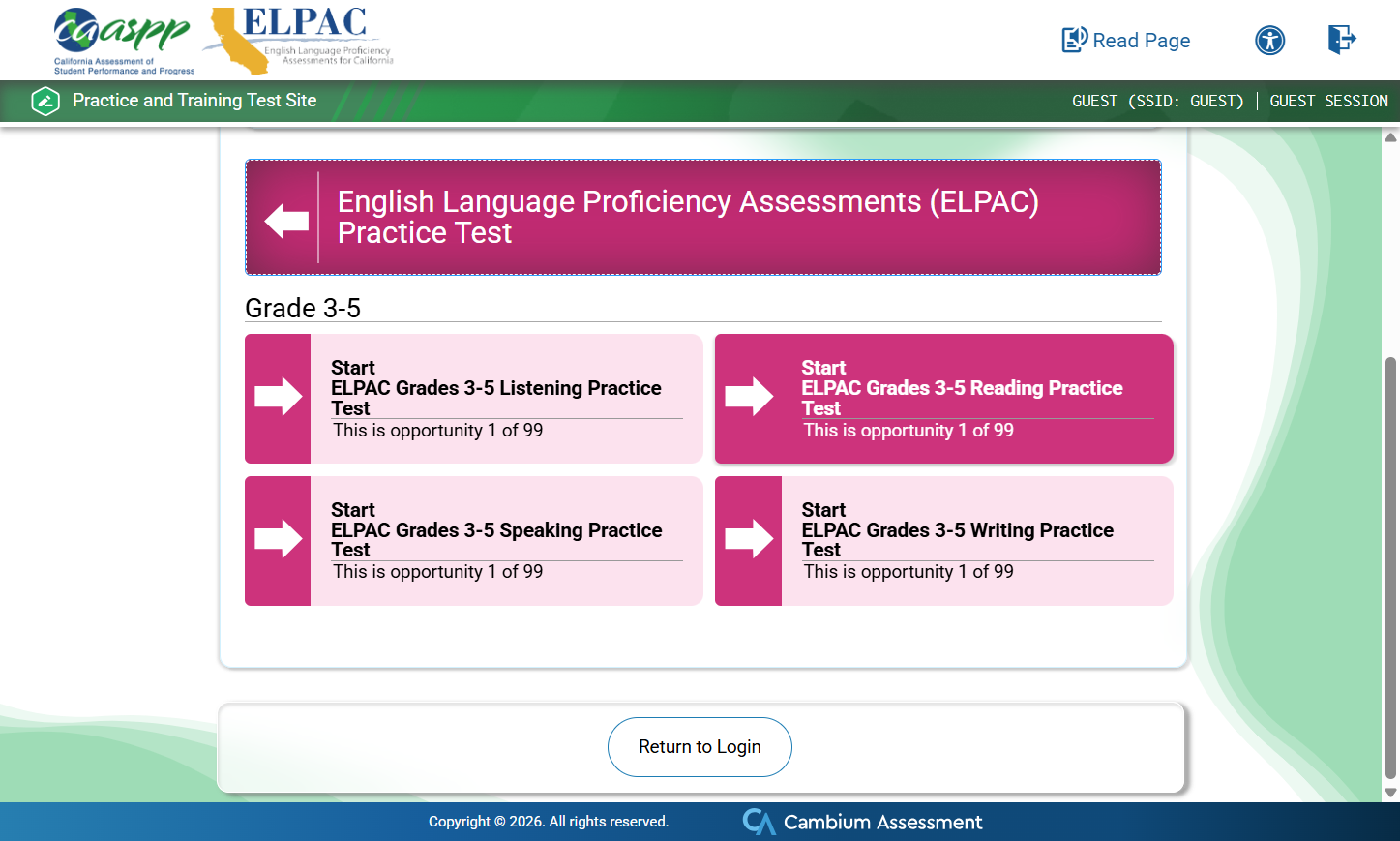 Choose a domain to practice, then Click on Start…