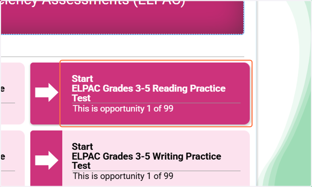 Choose a domain to practice, then Click on Start…