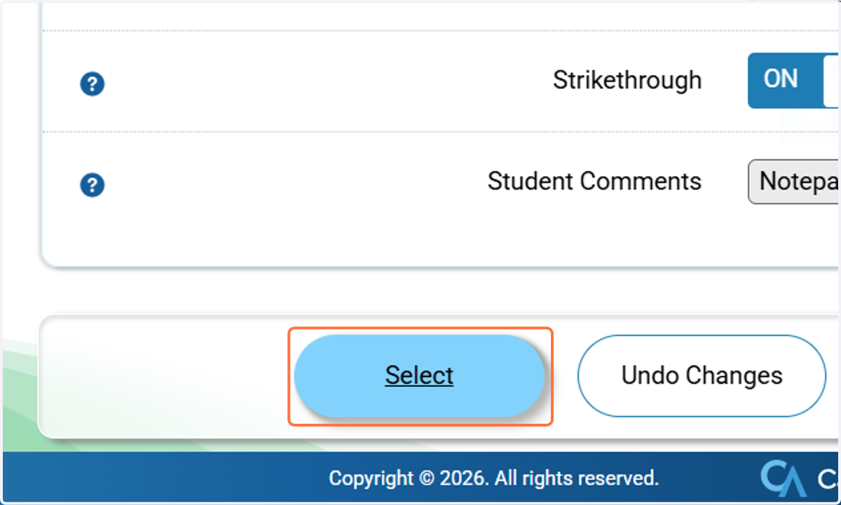Scroll down, then Click on Select