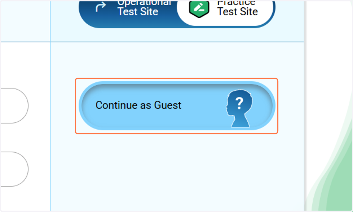 Click on Continue as Guest