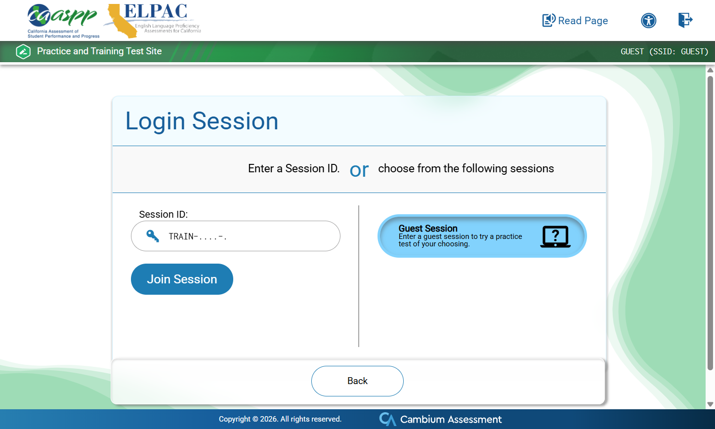 Click on Guest Session…