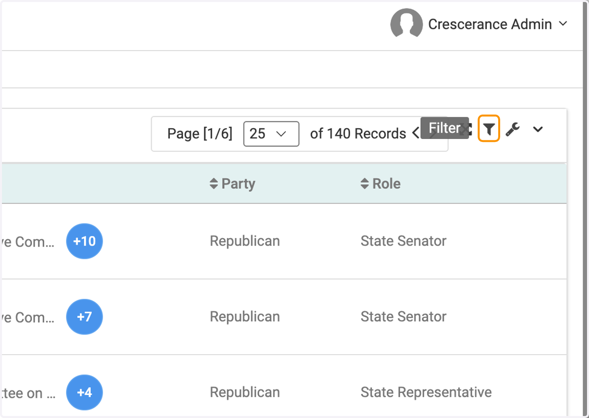 You can also filter for Public Officials based on different criteria.