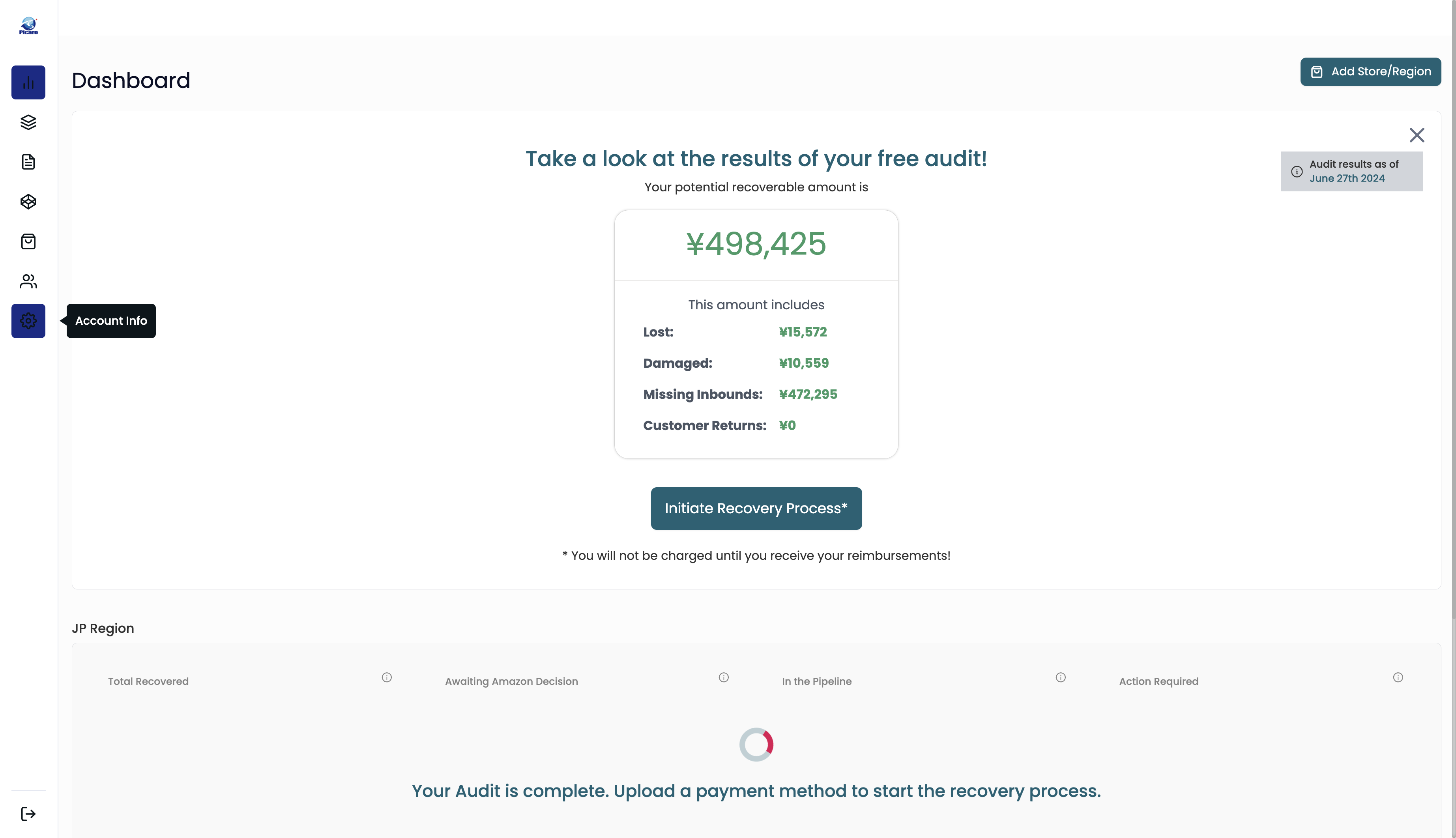 Click on Account Info