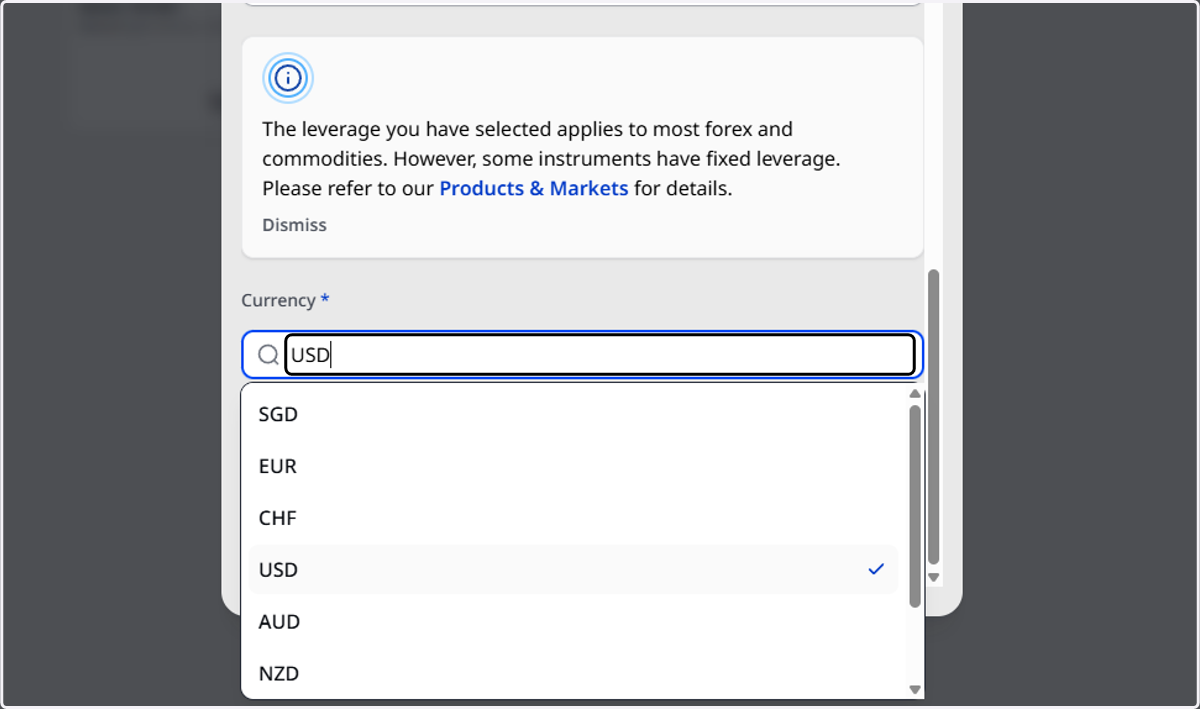 Select your preferred Currency