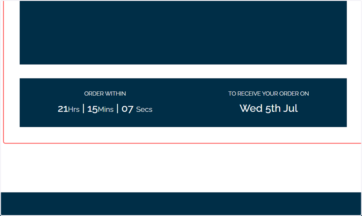 Delivery countdown