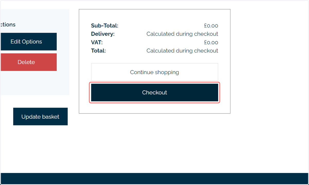 Proceed through checkout and place the order