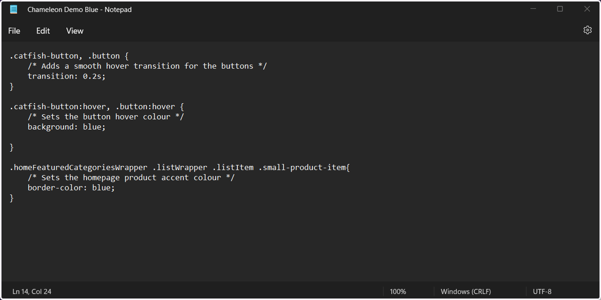 Custom CSS file