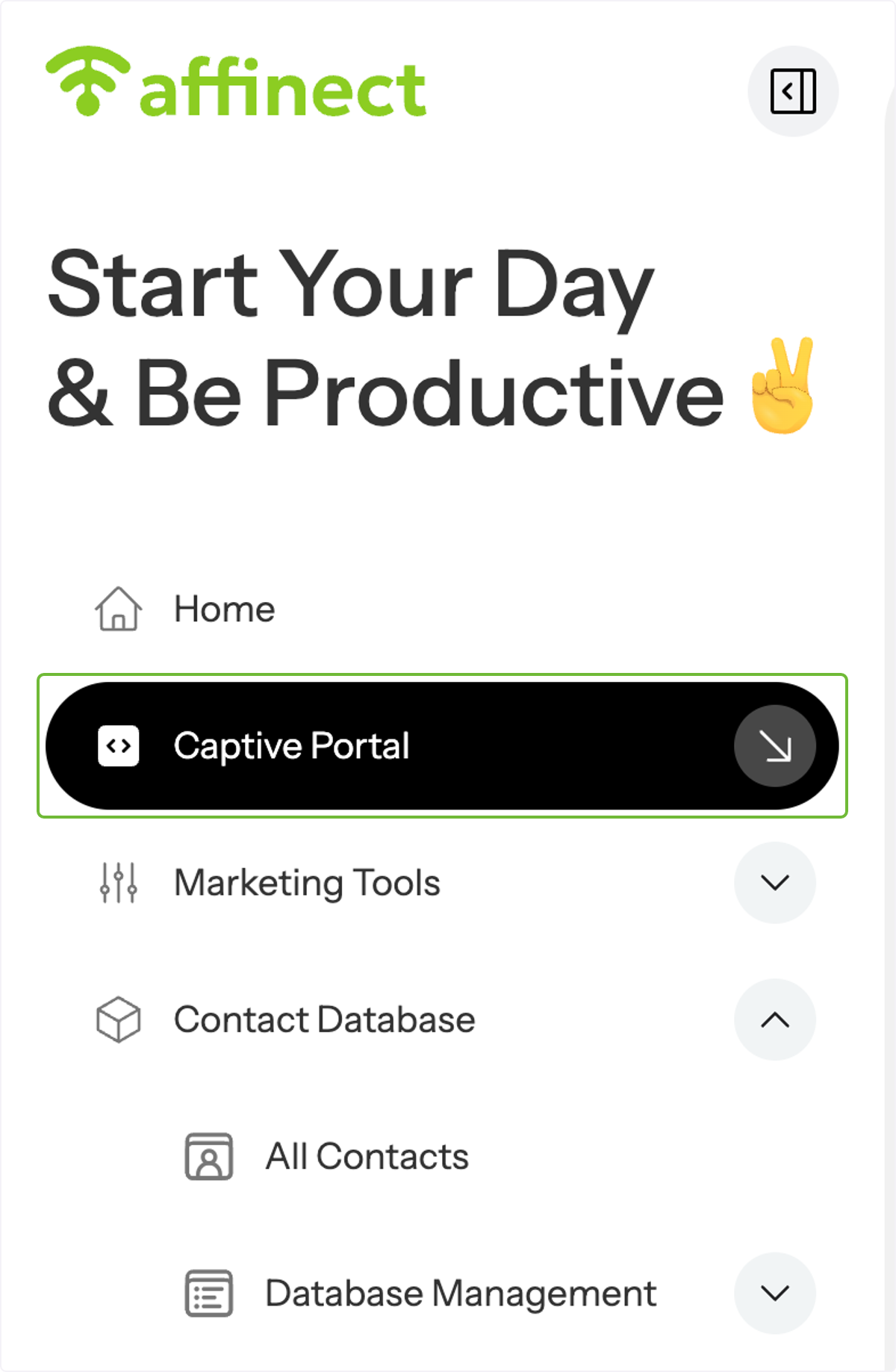 Click on Captive Portal on the left-hand side of the dashboard.