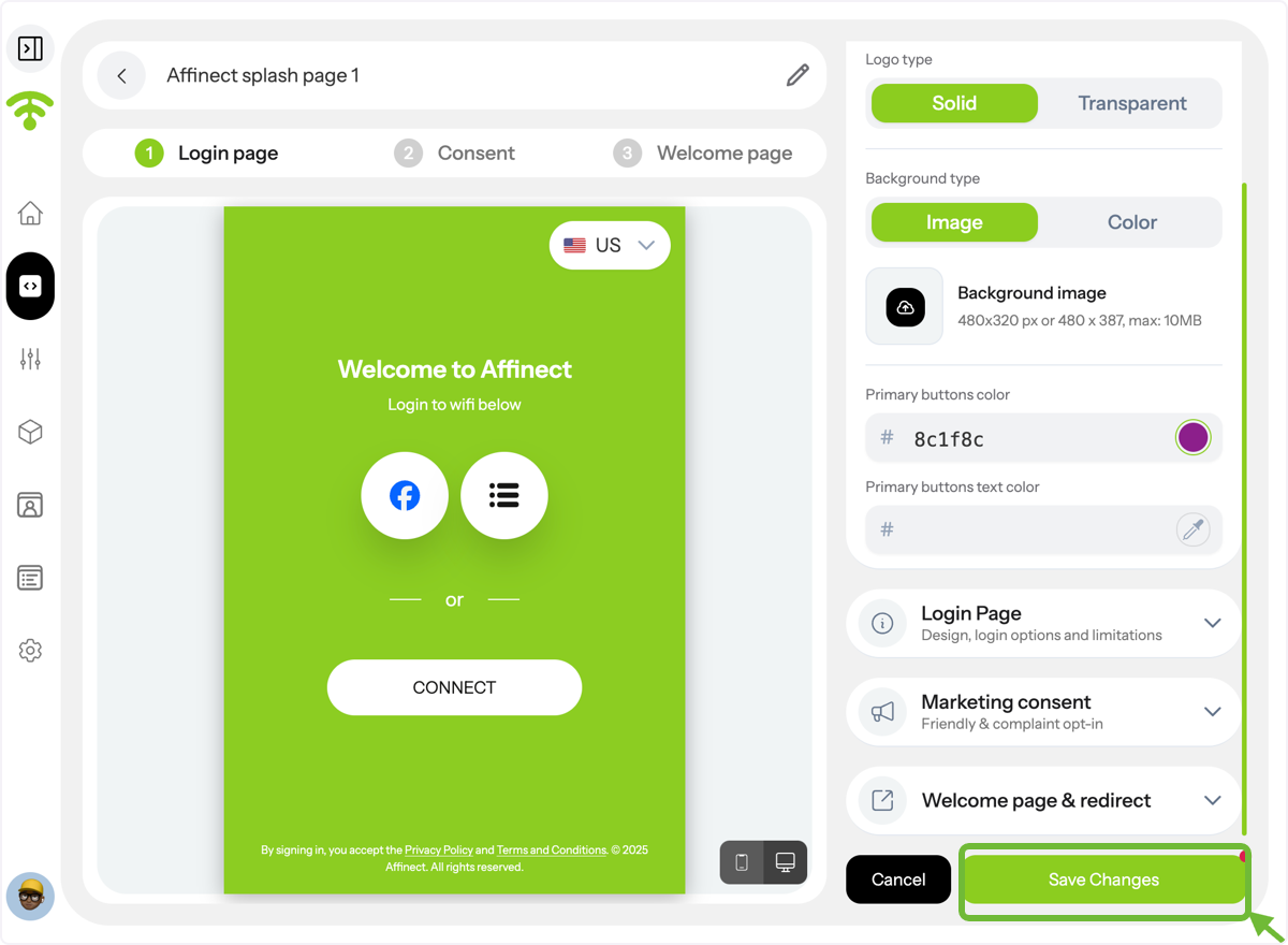 Once you're done, do not forget to click 'Save Changes'. Tada! That's all. Happy Connecting and Customizing!