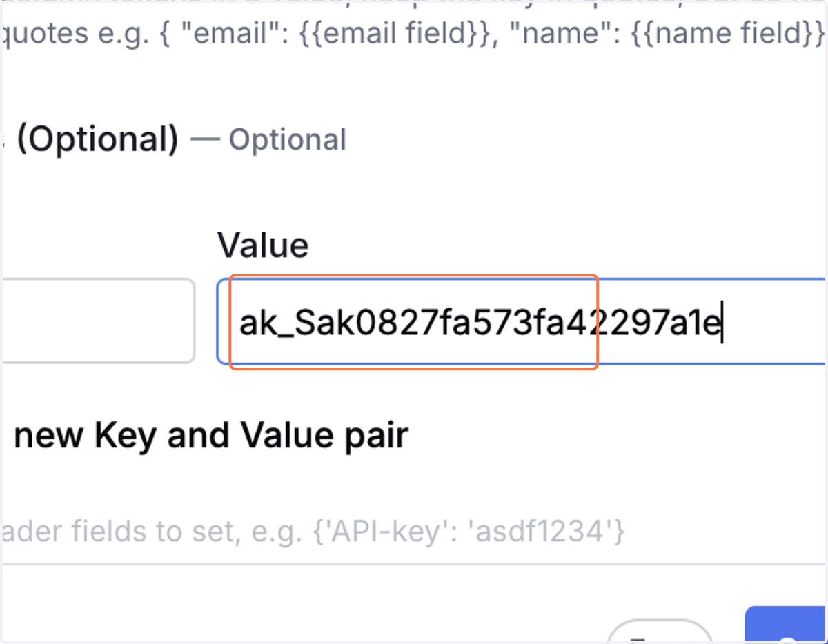Paste "ak_Sak0827fa573fa42297a1e" into element