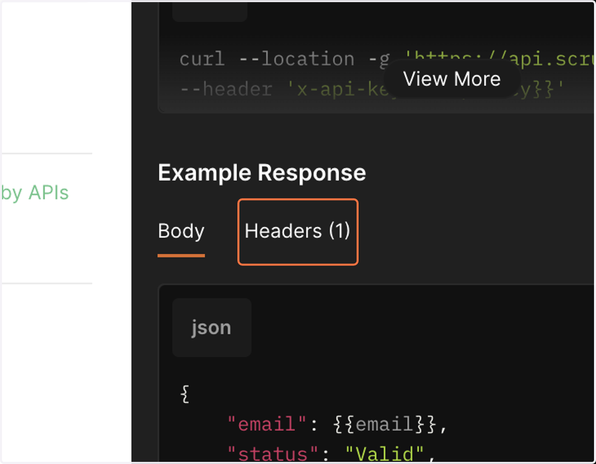 Click on Headers (1)