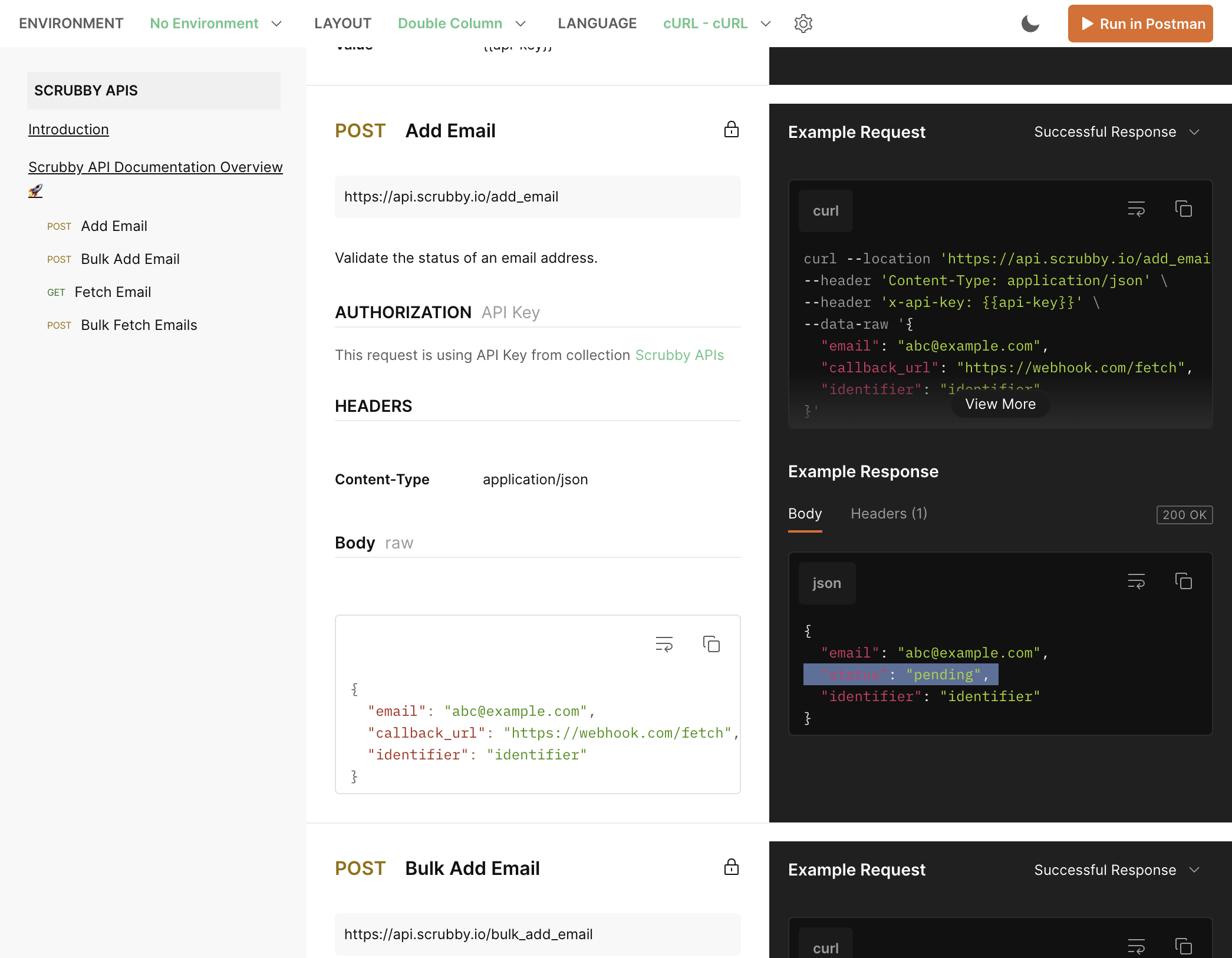 Copy element titled " "status": "pending", "