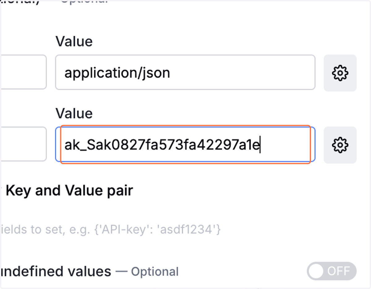 Paste "ak_Sak0827fa573fa42297a1e" into element