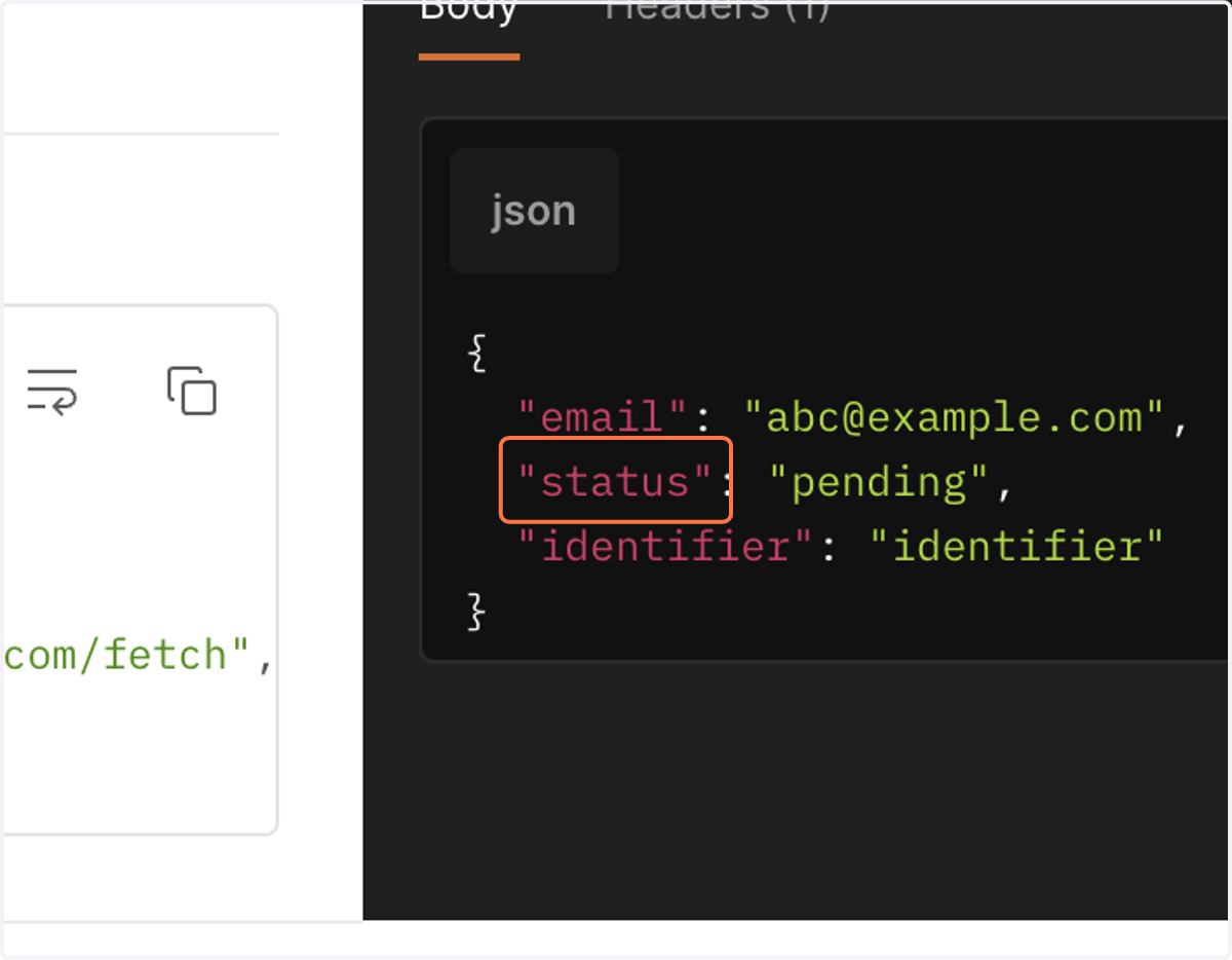 Click on "status"